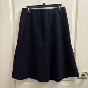 Classic Navy Blue Women's Wool Blend Skirt